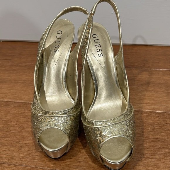 Gold glitter heels - Picture 3 of 5